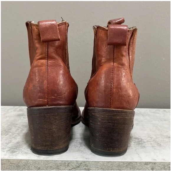 All Saints Bonnie Valley Leather Cognac Ankle Boots/Booties Size 40 US 10 - Picture 5 of 5